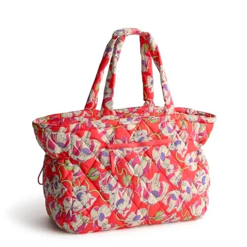Vera Bradley Featherweight Knollton Travel Tote Bag Swirling Poppies | Lightweight, Spacious, Perfect for Travel thumbnail 3