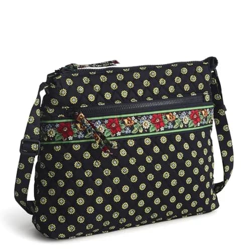 Vera Bradley Women's Premium Cotton Original Zip Hipster Crossbody, Vibrant Black | Stylish & Durable thumbnail 1