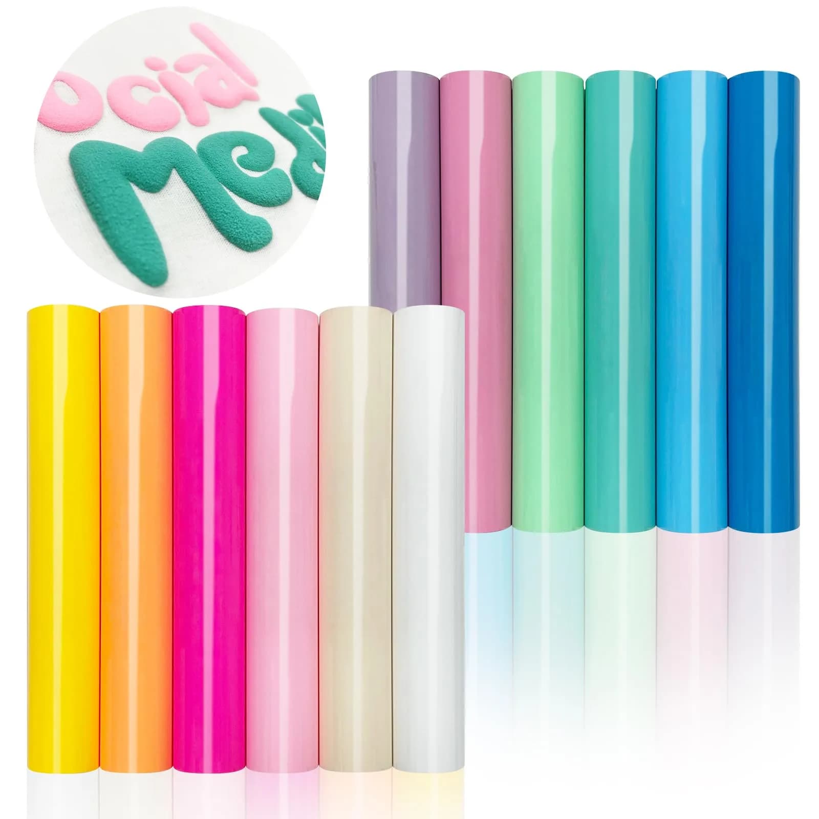 DUEUIOE Puff Vinyl Heat Transfer 12x10Inch | 3D Texture for T-shirts & Crafts