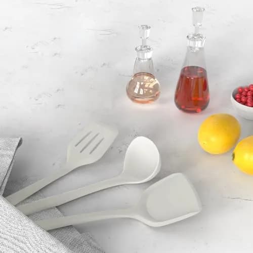 AOTHOD Silicone Cooking Utensils Set - 446°F Heat Resistant Kitchen Gadgets, Spatula, Spoon, Dishwasher Safe (Cream White) thumbnail 8