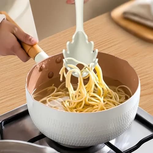 AOTHOD Silicone Cooking Utensils Set - 446°F Heat Resistant Kitchen Gadgets, Spatula, Spoon, Dishwasher Safe (Cream White) thumbnail 3