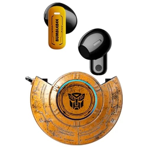 Transformers Earbuds T31 Bluetooth Wireless Gaming Earbuds with Mic, Low Latency in Ear Earbuds, Passive Noise Cancelling, HiFi HD Calling, Game/Music Modes (Bumblebee Yellow) thumbnail 1
