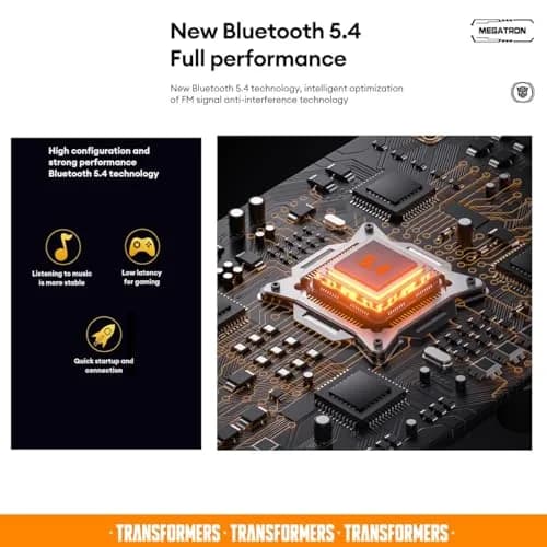 Transformers Earbuds T31 Bluetooth Wireless Gaming Earbuds with Mic, Low Latency in Ear Earbuds, Passive Noise Cancelling, HiFi HD Calling, Game/Music Modes (Bumblebee Yellow) thumbnail 8