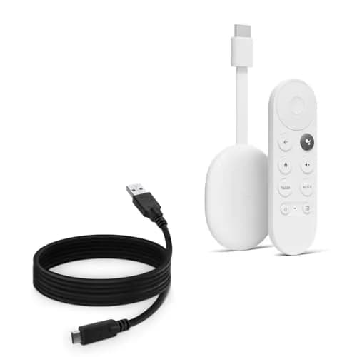 BoxWave Cable Compatible with Google Chromecast with TV - USB 3.0 A to USB C, 6ft, Black | Dual-Function Sync & Charge thumbnail 1