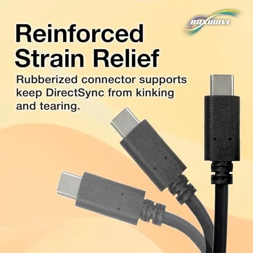 BoxWave Cable Compatible with Google Chromecast with TV - USB 3.0 A to USB C, 6ft, Black | Dual-Function Sync & Charge thumbnail 6