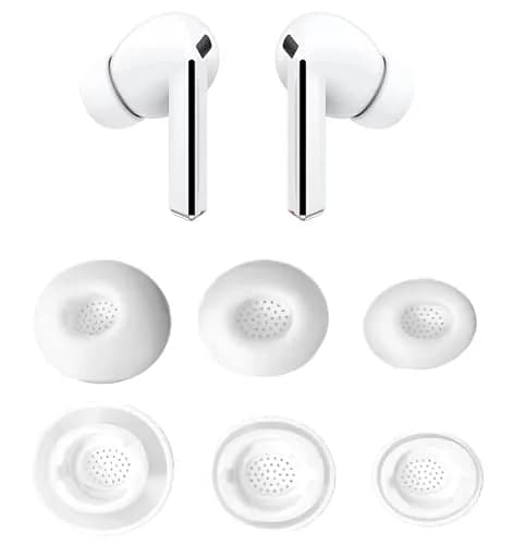 JNSA Replacement Ear Tips for Galaxy Buds 3 Pro, White | 3 Pairs (S/M/L) Silicone Eartips thumbnail 1