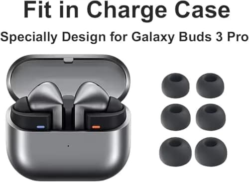 JNSA Replacement Ear Tips for Galaxy Buds3 Pro - Black, 3 Pairs (S/M/L) | Upgrade Fit & Sound thumbnail 2