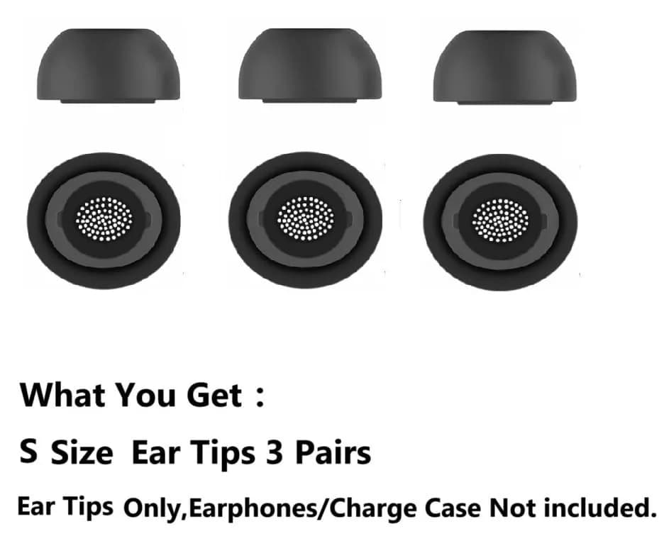 JNSA Replacement Silicone Ear Tips for Galaxy Buds3 Pro, Small Size 3 Pairs, Black | Noise Reduction & Comfortable Fit thumbnail 4