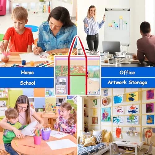 ZKOO Extra-Large Bulletin Board Poster Storage Bag 76 x 63.5 cm (30" x 25") | Protects Artwork & Documents thumbnail 4