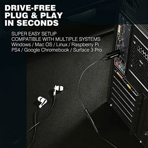 DUKABEL USB Headphone Adapter, External Sound Card for PC, PS4, PS5 | 94 inch / 240 cm | Dual Audio & Microphone thumbnail 6