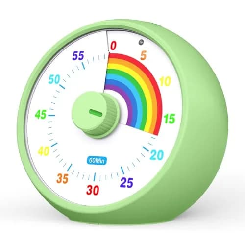 kiecky squirrel Visual Countdown Timer 60-Minute Green | Silent Operation Pomodoro Time Management thumbnail 1