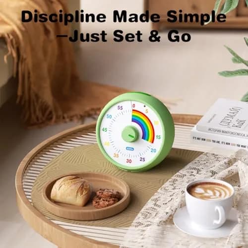 kiecky squirrel Visual Countdown Timer 60-Minute Green | Silent Operation Pomodoro Time Management thumbnail 6