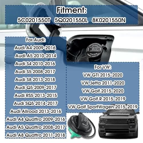Xingehor Fuel Cap for Audi VW 2004-2020 | OE-Style, Waterproof & Resistant thumbnail 2