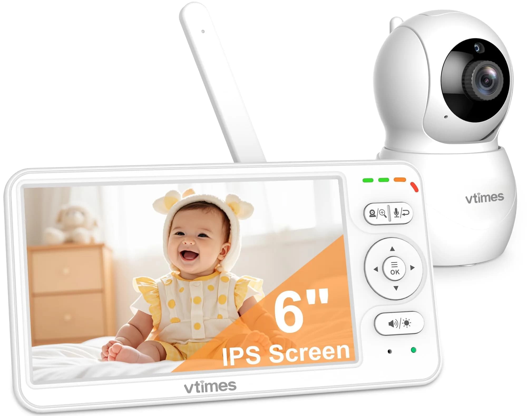 VTimes Baby Monitor with Camera and Audio, No WiFi, 2.4" LCD Screen, 1000ft Range | Secure FHSS Connection for Indian Homes — 6