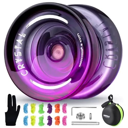 MAGICYOYO K2 Crystal Professional Responsive Yoyo for Kids (Black Purple) | Dual Purpose Yo-Yo for String Tricks thumbnail 1