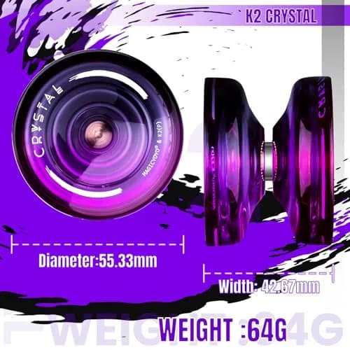 MAGICYOYO K2 Crystal Professional Responsive Yoyo for Kids (Black Purple) | Dual Purpose Yo-Yo for String Tricks thumbnail 4