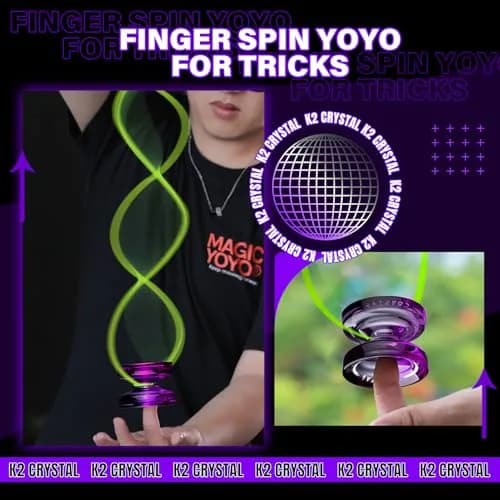 MAGICYOYO K2 Crystal Professional Responsive Yoyo for Kids (Black Purple) | Dual Purpose Yo-Yo for String Tricks thumbnail 2