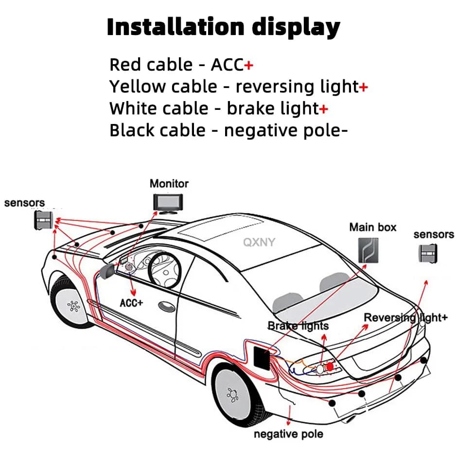 ELSNU 8-Sensor Parking Sensor Kit with Digital LCD Display, Dark Blue | Front & Rear Detection 0.3M-2.2M thumbnail 10