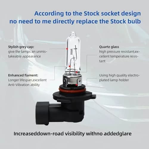 ALKOREY HB3 9005 12v 65w Car Headlight Bulb | Warm White 3300K, High & Low Beam, 2 Pack thumbnail 2