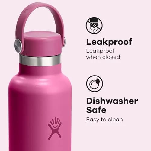 Hydro Flask Water Bottle - Insulated Stainless Steel - Non Spill, Leakproof in 24 Oz Reef Pink thumbnail 5