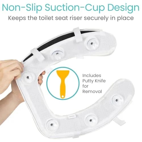 Vive Toilet Seat Riser Cushion for Seniors - 4 Inch Height | Fits Standard & Elongated Seats thumbnail 7