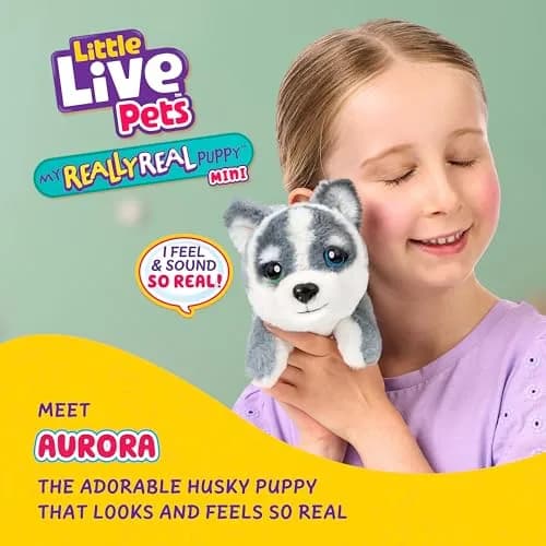 Little Live Pets My Really Real Puppy Mini Aurora the Husky Interactive Plush Toy 11cm (4.3 in) | Educational Toy Figure thumbnail 2