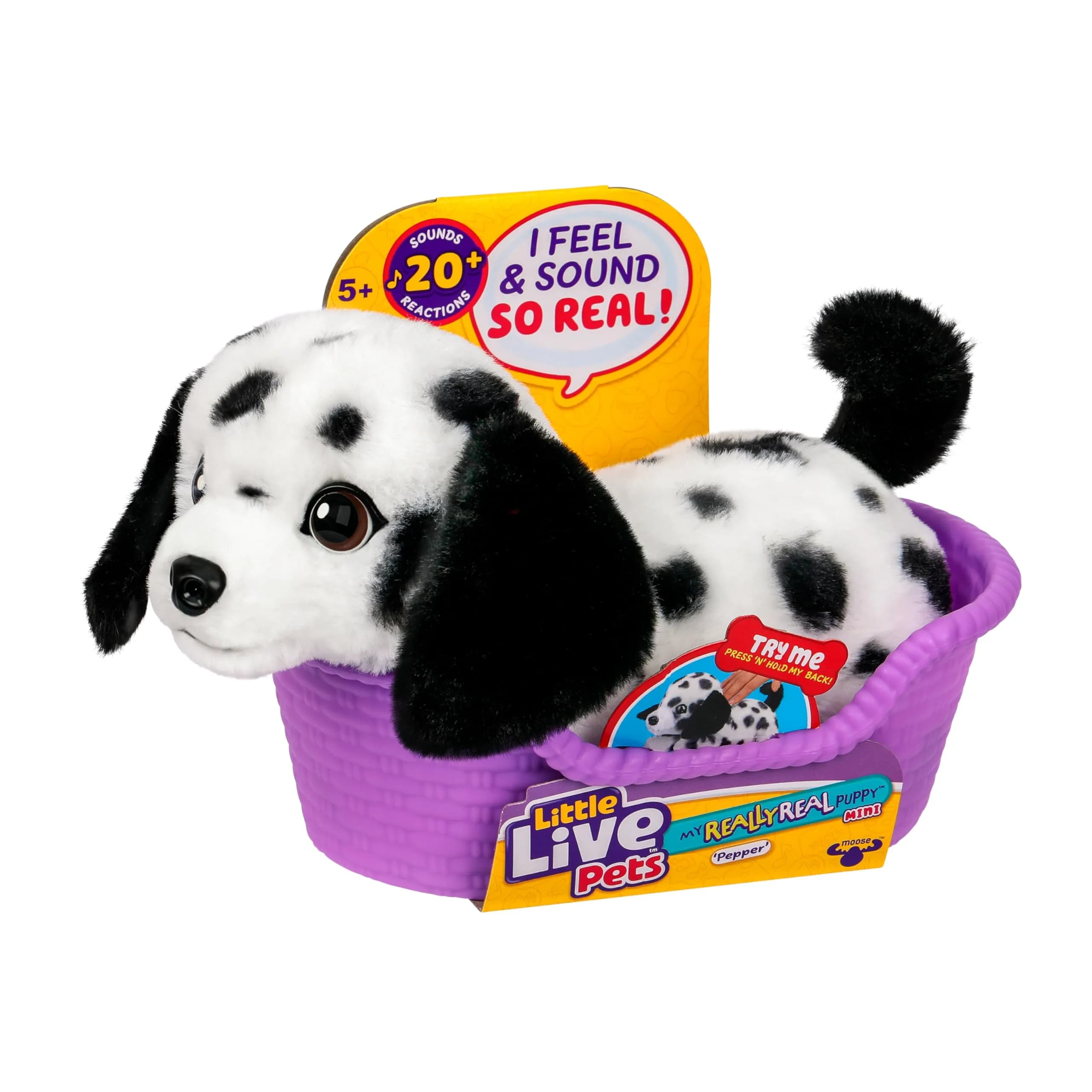 Little Live Pets My Really Real Puppy Mini Aurora the Husky Interactive Plush Toy 11cm (4.3 in) | Educational Toy Figure — Mini Dalmation