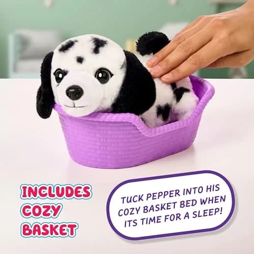 Little Live Pets My Really Real Puppy Mini Pepper the Dalmatian Interactive Plush Toy with Basket, 11cm (4.3in) | Educational Toy Figure for Kids 3-6 thumbnail 4