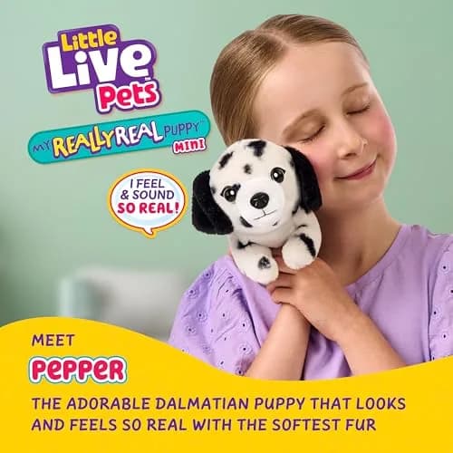 Little Live Pets My Really Real Puppy Mini Pepper the Dalmatian Interactive Plush Toy with Basket, 11cm (4.3in) | Educational Toy Figure for Kids 3-6 thumbnail 2