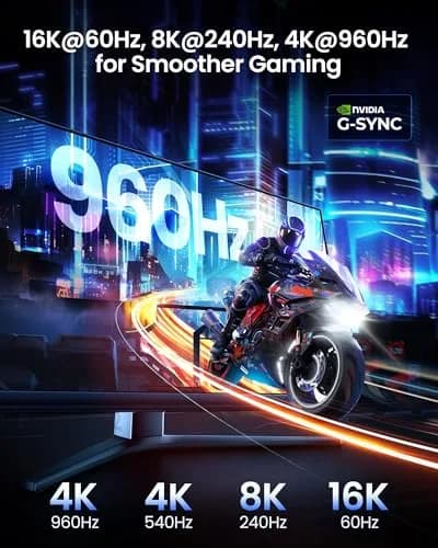 Silkland DisplayPort Cable 2.1 6.6FT | 80Gbps HDR Support for Gaming & High-Res Monitors thumbnail 3