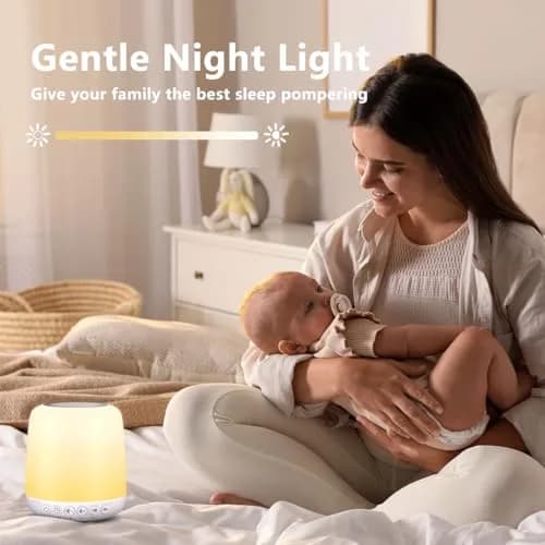 Easysleep White Noise Sound Machine Milky White | 30 Soothing Sounds, 12 Night Light Colors, App Control thumbnail 4