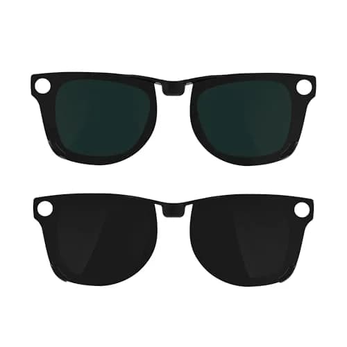HIBLOKS Polarized Clip-on for Ray-Ban Meta Wayfarer RW4008/RW4012 Large 53-22 (2-Pack, Black+Green Matte Frame) | Perfect Fit for Smart Glasses thumbnail 1