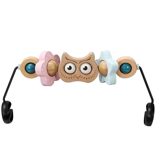 TinlyFinly Wooden Baby Bouncer Toy Bar with Owl Attachment | 24 cm (9.4 inches) thumbnail 1