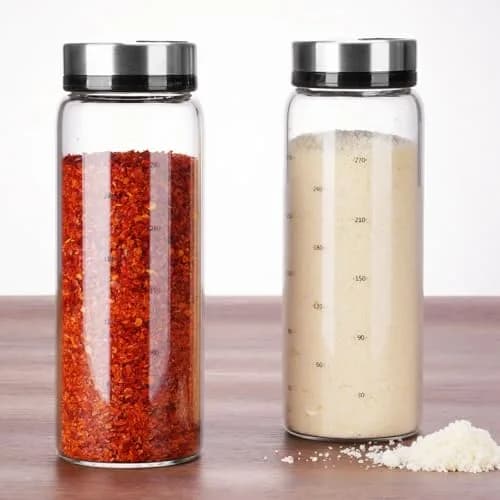 NiHome 2-Pack 10oz Glass Spice Shakers Set | Adjustable Lid Dispenser, Clear thumbnail 6