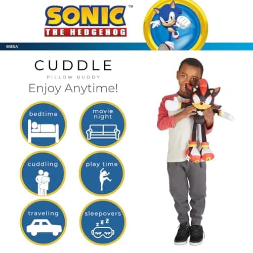 Franco Shadow the Hedgehog Plush Cuddle Pillow Buddy 56cm (22") | Officially Licensed SEGA Product thumbnail 2