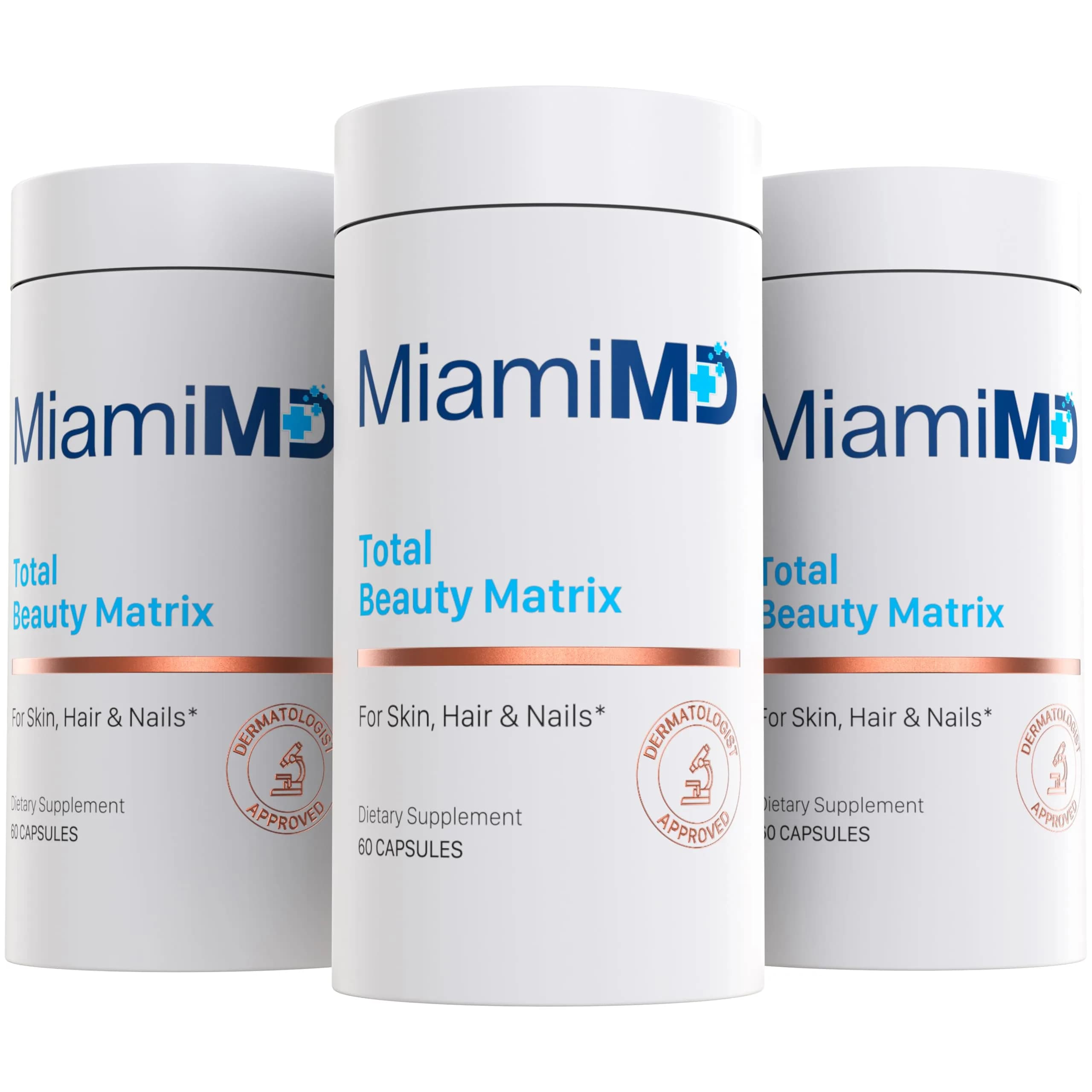 MiamiMD Total Beauty Matrix Collagen Capsules 60 Count | Vitamin C for Hair, Skin & Nails