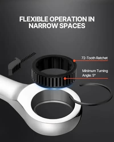 VEVOR Combination Wrench Set, 16-Piece Metric Ratcheting Wrenches, Cr-V Steel, 8-24 mm | Precise, Durable, Portable thumbnail 3