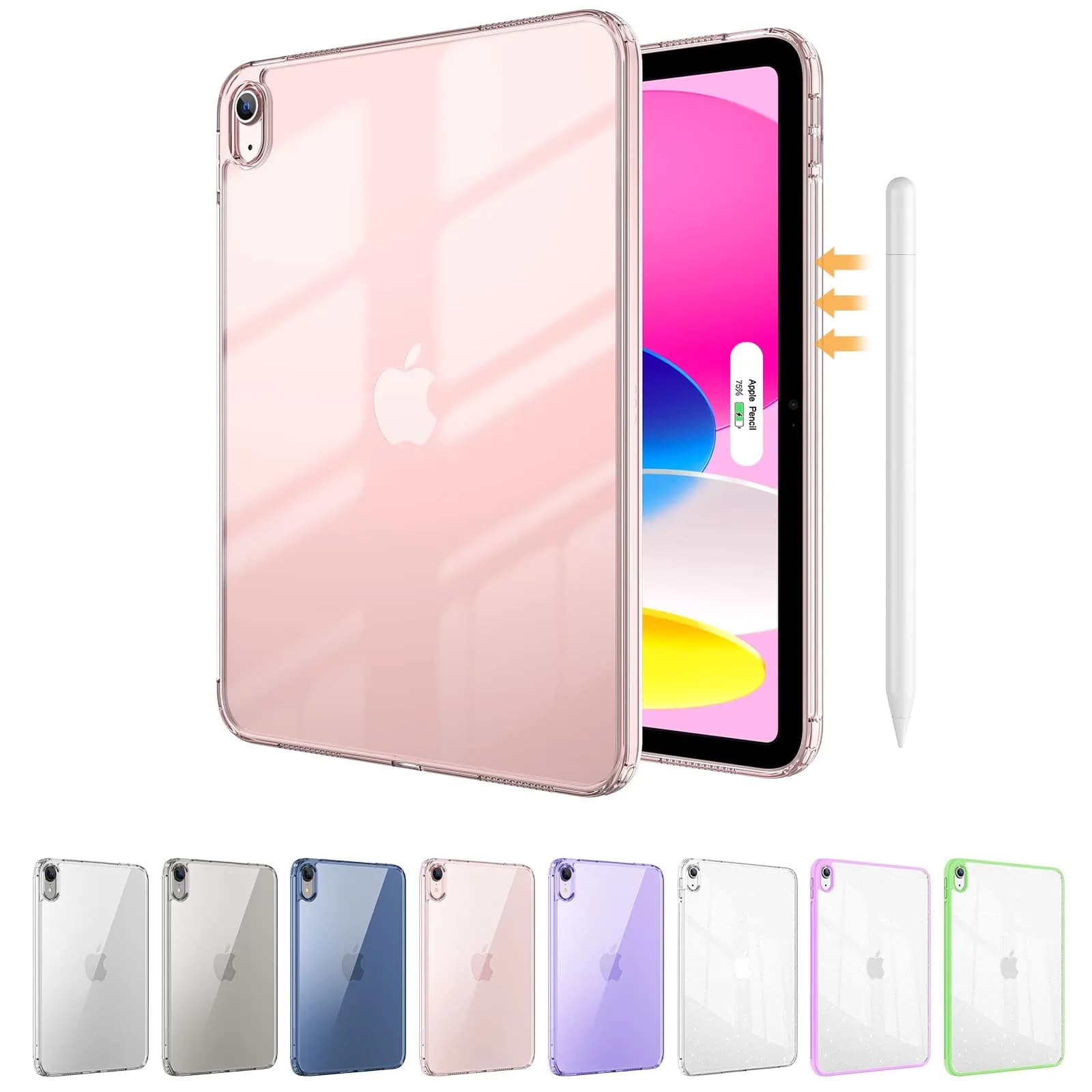 ProCase Clear Back Case for iPad 10th Gen 10.9 Inch 2022 (A2696) | Slim Fit Transparent Cover — Clearpink / iPad 10th
