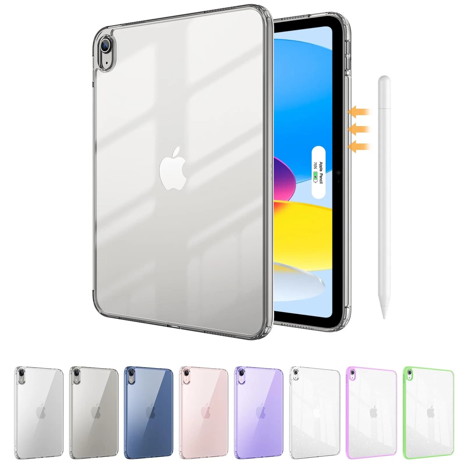 ProCase Clear Back Case for iPad 10th Gen 10.9 Inch 2022 (A2696) | Slim Fit Transparent Cover — Cleargrey / iPad 10th