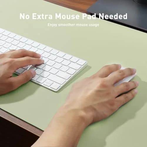 Aothia Grass Green PU Leather Desk Pad 122cm x 43cm (48"x17") | Protects Desks, Smooth Writing Surface thumbnail 3