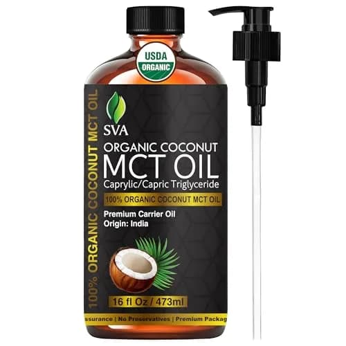 SVA ORGANICS Organic MCT Carrier Oil 16 Fl Oz (Pack of 1) - Pure & Natural thumbnail 1
