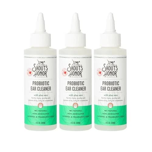 SKOUT'S HONOR Probiotic Cat Ear Cleaner 4 oz | Alcohol-Free, Fragrance-Free, Non-Medicated thumbnail 1