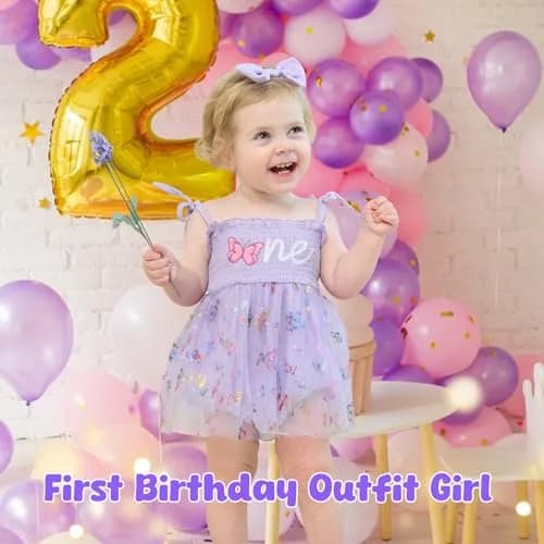 HONGTEYA Baby Girl 1st Birthday Outfit First Romper Tulle Dress Gifts | Elegant Pink Dress for Special Occasion thumbnail 4