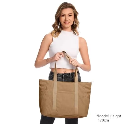 DIXEIGHT Tote Bag for Women, Large Capacity, Water-Resistant Corduroy, Zipper Closure, Fits 15.6" Laptop, Casual Style thumbnail 3