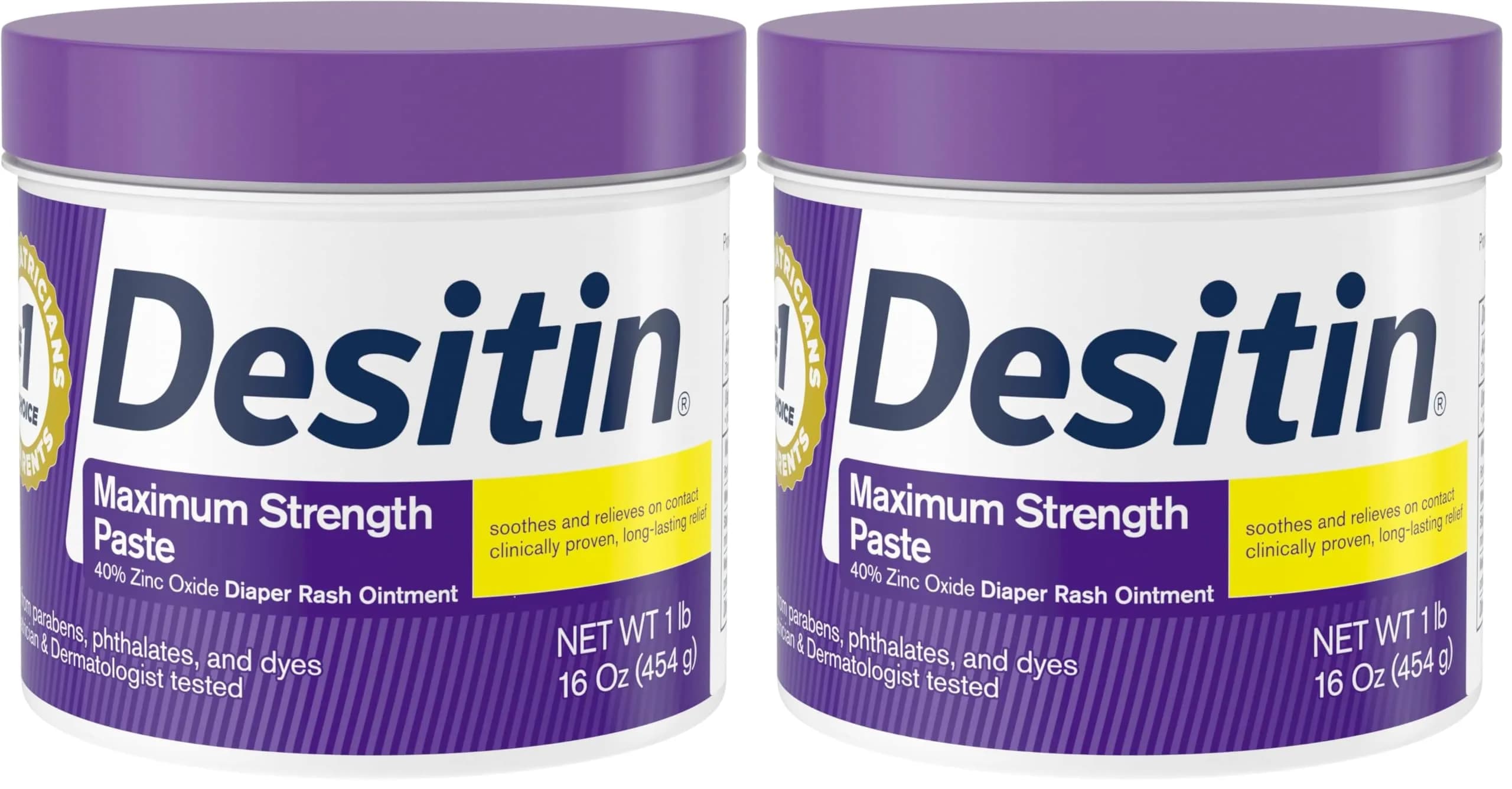 Desitin Maximum Strength Diaper Rash Cream 40% Zinc Oxide 907g (32oz) | Hypoallergenic Skin Protectant