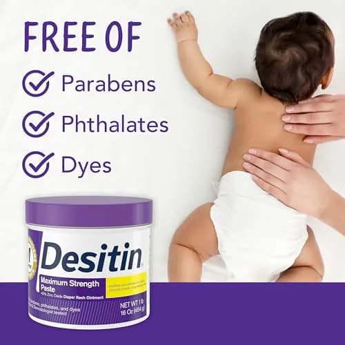 Desitin Maximum Strength Diaper Rash Cream 40% Zinc Oxide 907g (32oz) | Hypoallergenic Skin Protectant thumbnail 3