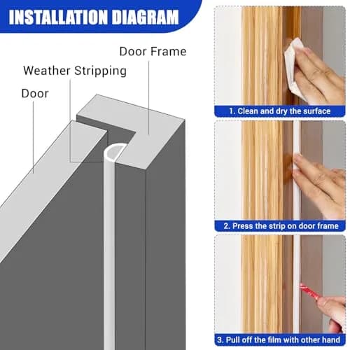 Protalwell White Silicone D Shaped Weather Stripping 6.1m (20ft) | Seals Gaps Up to 1.2cm thumbnail 3