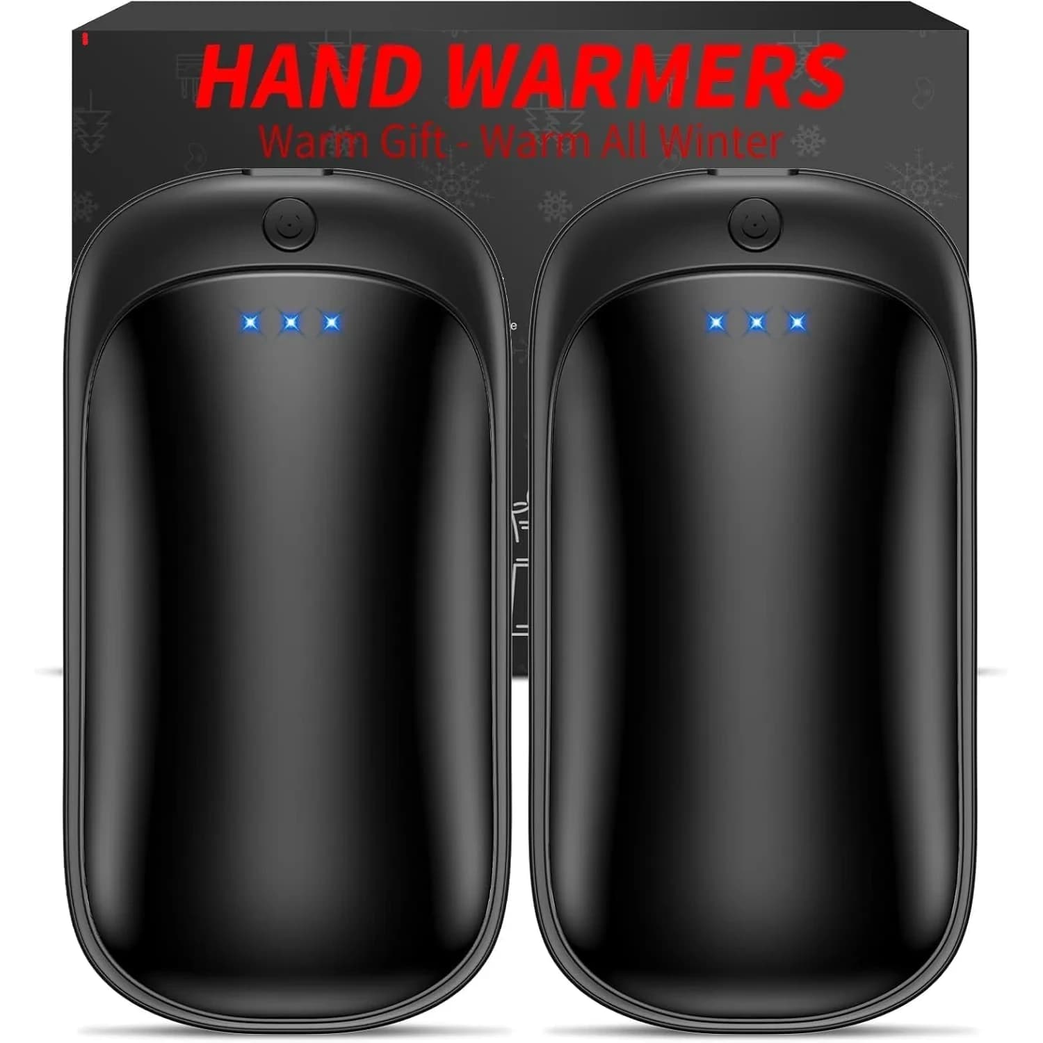 Lerat Rechargeable Hand Warmers 2 Pack 131°F Max Heat | 12-Hour Warmth for Extreme Cold — Black&Black*2