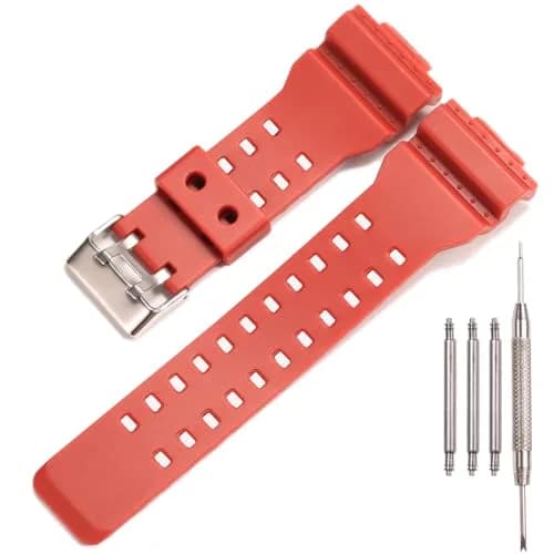 XBHSW Resin Replacement Watch Band for Casio G-Shock GA100 GA110 GA120 GD100 GD120 (Matte Red, 22mm) thumbnail 1