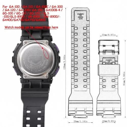 XBHSW Resin Watch Strap Compatible with Casio G-Shock GA100 GA110 GA120 GD100 GD120 (22mm Camouflage Khaki) | Easy Install & Waterproof thumbnail 2